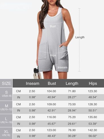 Women's Waffle Knit Summer Romper Loose Fit Adjustable Strap Rompers with Pockets in Saudi Arabia