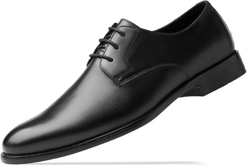 HEEZ Men's Dress Shoes Genuine Leather, Wingtip Oxford for Men Non Slip, Lace up Plain Toe Derby Dress Shoes for Formal, Business, Wedding, Office in Saudi Arabia