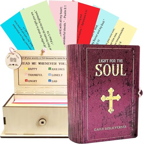 Bible Verse Prayer Card Box, 150 Cards with Inspirational Scripture, Christian Gift for Daughter, Inspirational & Reflection, Handmade Prayer Boxs Gift for Women & Men in Saudi Arabia