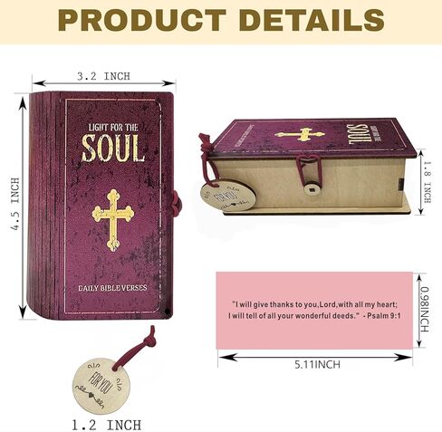 Bible Verse Prayer Card Box, 150 Cards with Inspirational Scripture, Christian Gift for Daughter, Inspirational & Reflection, Handmade Prayer Boxs Gift for Women & Men in Saudi Arabia