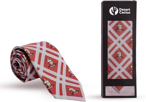 Desert Cactus Kappa Alpha Psi Neck Tie Kappas Fraternity Greek Formal Occasion 100% Polyester Necktie with Logo, Officially Licensed (Style C) in Saudi Arabia