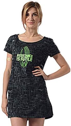 Star Trek Resistance is Futile Glow Women's Sleep Shirt Black in Saudi Arabia