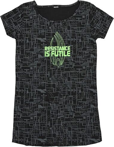 Star Trek Resistance is Futile Glow Women's Sleep Shirt Black in Saudi Arabia