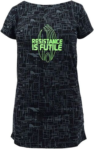 Star Trek Resistance is Futile Glow Women's Sleep Shirt Black in Saudi Arabia