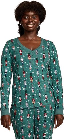 Jockey Women's Sleepwear Women's Fam Jams Long Sleeve Henley in Saudi Arabia