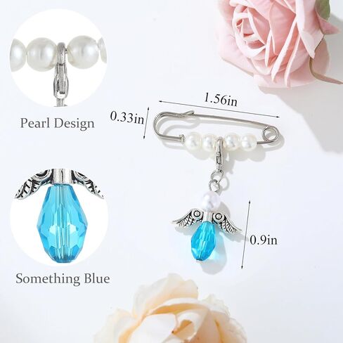 Something Blue Gift for Bride, Bridal Angel Bouquet Charms for Wedding Memory, Bride Gift in Memory of Mom or Dad, Memorial Jewelry for Wedding Day in Saudi Arabia