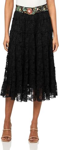 John Mark Women's Lace Tiered Skirt with Belt in Saudi Arabia