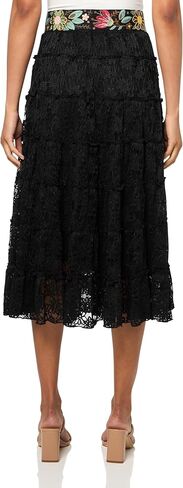 John Mark Women's Lace Tiered Skirt with Belt in Saudi Arabia