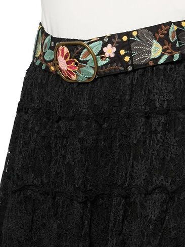 John Mark Women's Lace Tiered Skirt with Belt in Saudi Arabia