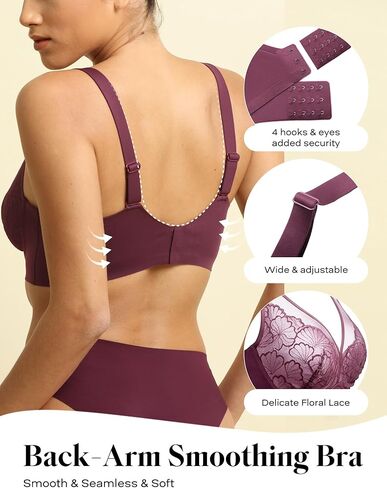 COMFELIE Lace Everyday Bra Comfy V Neck Unlined Bras Sexy Wireless Bralette in Saudi Arabia