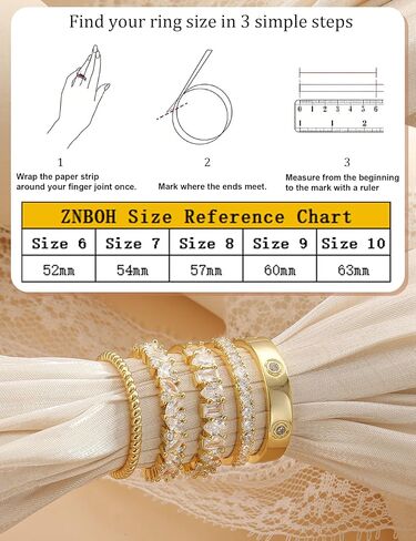 Stackable Gold Rings for Women Non Tarnish Wedding 14K Gold Plated Stacking Cubic Zirconia Thumb Ring Set Stack Engagement Eternity Dainty Bands Pinky Statement Promise Gold Jewelry Size 6-10 in Saudi Arabia