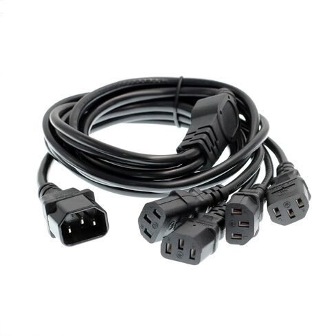 UPS PDU Power Cord Y Splitter Extension Cable IEC320 C14 Male to Dual IEC 320 C13 Female for Computer Monitor Printer 3-Prong 40cm in Saudi Arabia