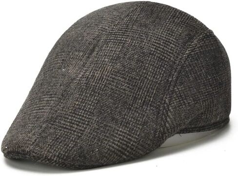 Unisex Coffee Flat Cap, Adjustable Tweed Newsboy Style Hat, Classic Duckbill Design for Casual Outdoor and Daily Fashion Wear in Saudi Arabia