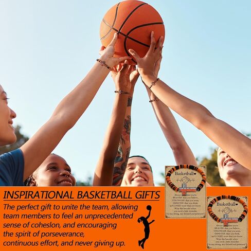 12 Sets Basketball Bracelets Gifts Adjustable Cross Clay Rope Wristband with Card for Basketball 2026 Senior Night in Saudi Arabia