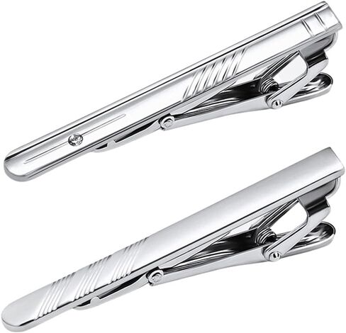 2 Pack Stylish Tie Clips for Men, Business & Wedding Accessory in Saudi Arabia