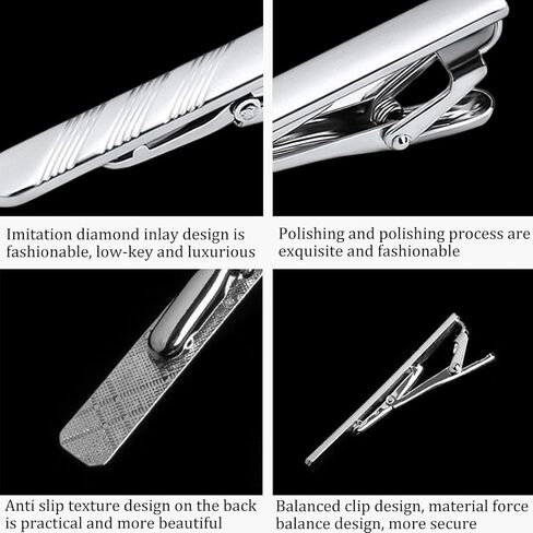 2 Pack Stylish Tie Clips for Men, Business & Wedding Accessory in Saudi Arabia