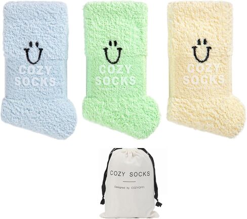 Cozy Socks for Women Gifts: Fuzzy Ultra-Soft Warm Fluffy Cute Luxury Cloud Socks for Home Sleep 3 Pack in Saudi Arabia