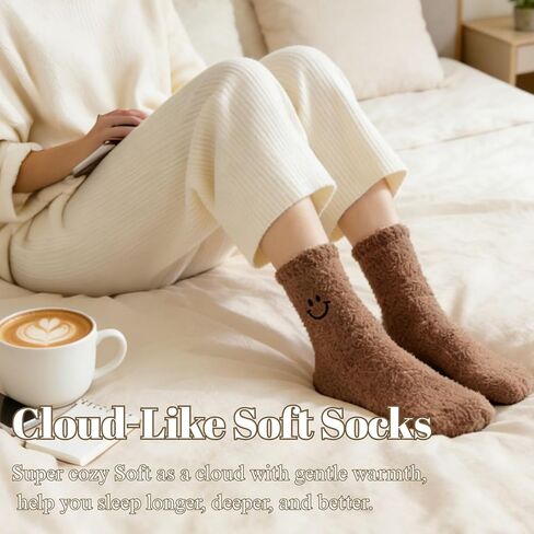 Cozy Socks for Women Gifts: Fuzzy Ultra-Soft Warm Fluffy Cute Luxury Cloud Socks for Home Sleep 3 Pack in Saudi Arabia