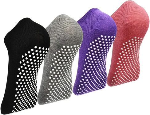 ELUTONG Pliates Socks for Women with Grip Non Slip Yoga Sock for Barre Hospital Barefoot Workout(5-13) in Saudi Arabia