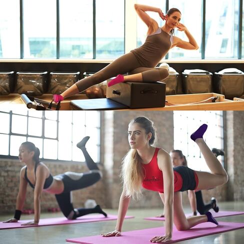 ELUTONG Pliates Socks for Women with Grip Non Slip Yoga Sock for Barre Hospital Barefoot Workout(5-13) in Saudi Arabia