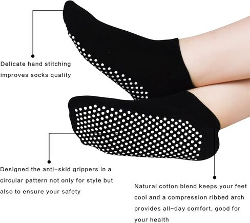 ELUTONG Pliates Socks for Women with Grip Non Slip Yoga Sock for Barre Hospital Barefoot Workout(5-13) in Saudi Arabia