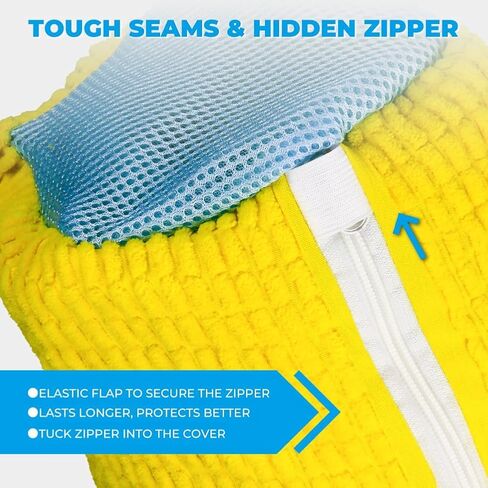 Shoe Washing Machine Bag Laundry Shoe Bag for Washer and Dryer Reusable 2pcs Yellow Shoe Cleaning Bags 360° Deep Cleaning Machine for All Shoes Types With Self-locking Zipper in Saudi Arabia