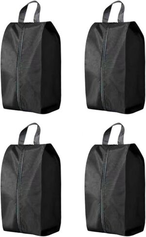 4 Pack Zip Dustproof Shoe Bag, Large Waterproof Portable, Essential for Men and Women Travellers (Black) in Saudi Arabia