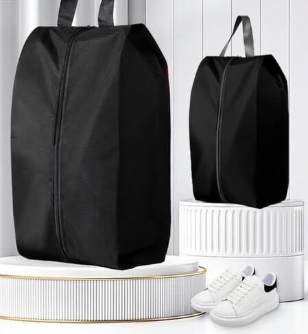 4 Pack Zip Dustproof Shoe Bag, Large Waterproof Portable, Essential for Men and Women Travellers (Black) in Saudi Arabia