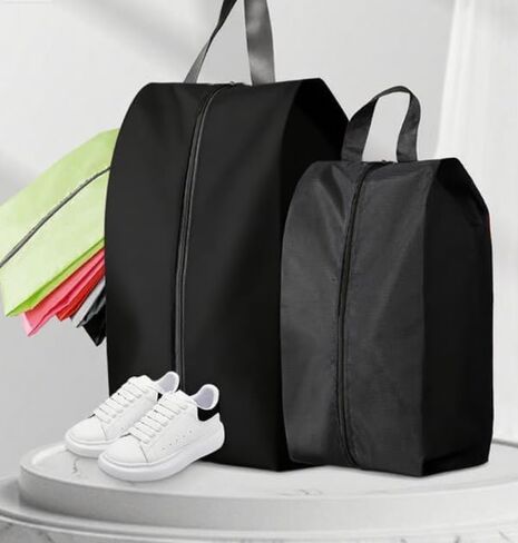 4 Pack Zip Dustproof Shoe Bag, Large Waterproof Portable, Essential for Men and Women Travellers (Black) in Saudi Arabia