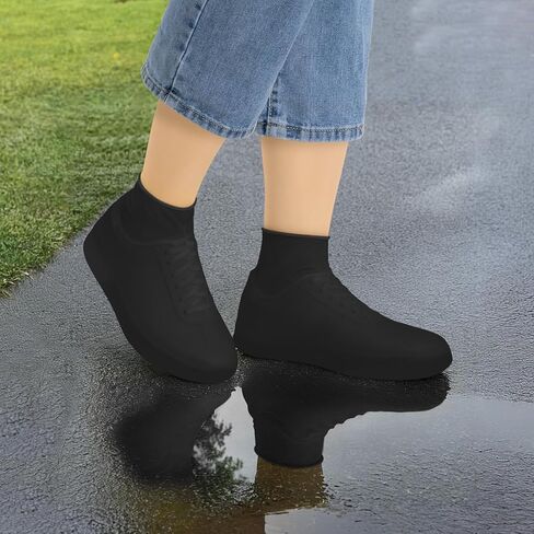 Waterproof Silicone Shoe Covers, Non-Slip Reusable Overshoes, Rain Snow Protection, Men Women in Saudi Arabia