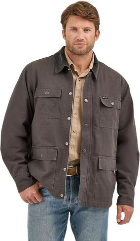 معطف الحظيرة المبطن بالفانيلا الصلبة للرجال من Wrangler - 112367620 متوسط in Saudi Arabia