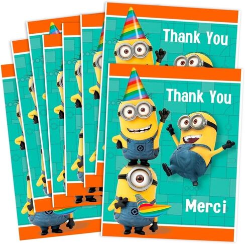 Unique Despicable Me Thank You Note Cards - 5.5" x 4", 8 Pcs in Saudi Arabia