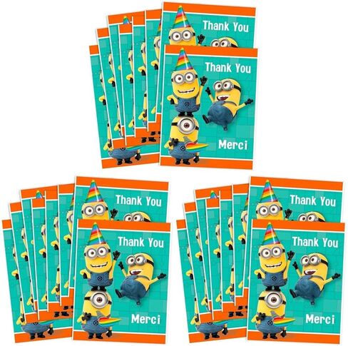 Unique Despicable Me Thank You Note Cards - 5.5" x 4", 8 Pcs in Saudi Arabia