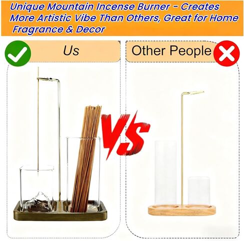 2 in 1 Incense Holder for Sticks, Anti-Ash Flying Burner with 40 Incense Sticks & Removable Glass Ash Catcher, Home Decor for Meditation Yoga Spa in Saudi Arabia