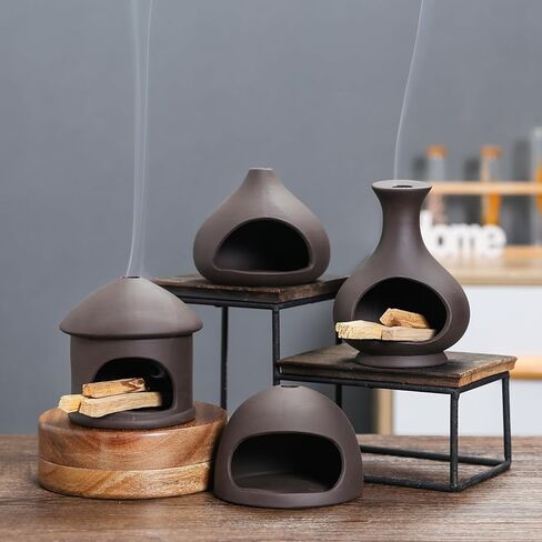 Multi-Functional Palo Santo Burner, Palo Santo Holder， Stick and Sage Smudging Bowl, Modern Incense Burner with Chimney, Ash Catcher, Suitable for Spiritual Rituals, Yoga, Meditation in Saudi Arabia