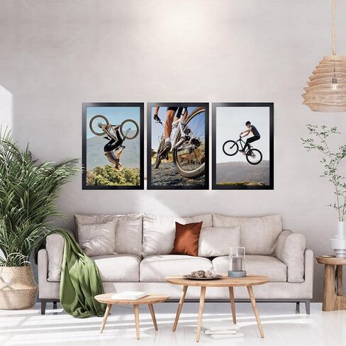 KTKDE 24x36 Poster Frame Black 3 Pack, 36 x 24 Picture Frames Wooden with Polished Plexiglass,Horizontal or Vertical Wall Mounting Hanging Large Studio Gallery Photo Frames Wall Art in Saudi Arabia