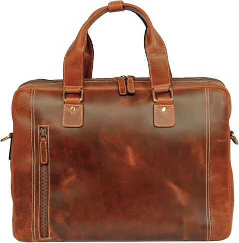 Full Grain Handmade Leather Messenger Bag – Twin Compartment 15.6" Laptop Briefcase Satchel for Men & Women in Saudi Arabia