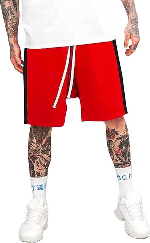 Hat and Beyond Active Stripe Track Loose Fit Stretch Casual Elastic Athletic Boxing Shorts in Saudi Arabia