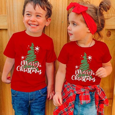 Christmas Tree Shirt for Toddler Boys Girls Merry Christmas T-Shirts Short Sleeve Holiday Tee Xmas Gift Tops in Saudi Arabia
