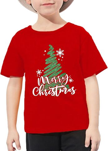 Christmas Tree Shirt for Toddler Boys Girls Merry Christmas T-Shirts Short Sleeve Holiday Tee Xmas Gift Tops in Saudi Arabia