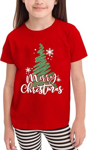Christmas Tree Shirt for Toddler Boys Girls Merry Christmas T-Shirts Short Sleeve Holiday Tee Xmas Gift Tops in Saudi Arabia