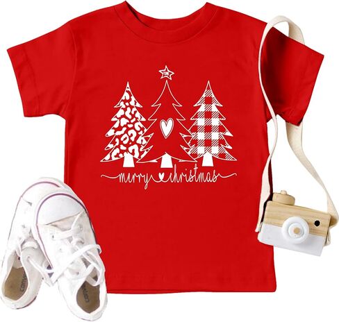 Christmas Tree Shirt for Toddler Boys Girls Merry Christmas T-Shirts Short Sleeve Holiday Tee Xmas Gift Tops in Saudi Arabia