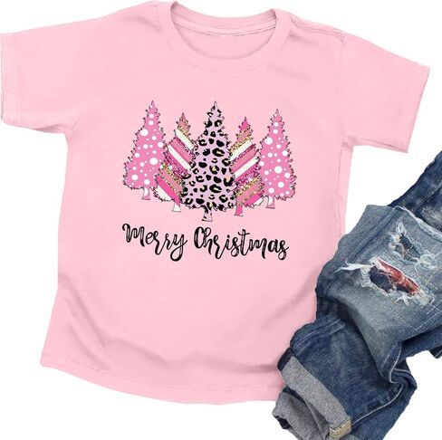 Christmas Tree Shirt for Toddler Boys Girls Merry Christmas T-Shirts Short Sleeve Holiday Tee Xmas Gift Tops in Saudi Arabia
