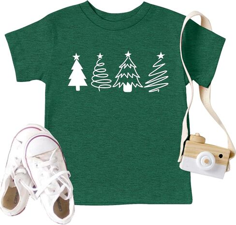 Christmas Tree Shirt for Toddler Boys Girls Merry Christmas T-Shirts Short Sleeve Holiday Tee Xmas Gift Tops in Saudi Arabia