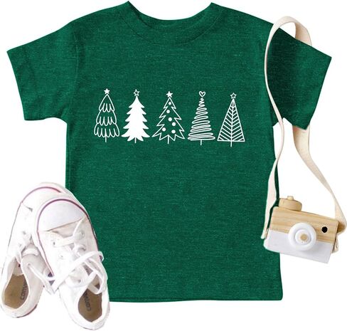 Christmas Tree Shirt for Toddler Boys Girls Merry Christmas T-Shirts Short Sleeve Holiday Tee Xmas Gift Tops in Saudi Arabia