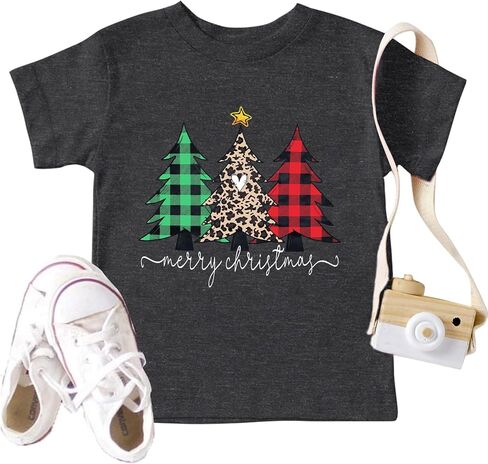 Christmas Tree Shirt for Toddler Boys Girls Merry Christmas T-Shirts Short Sleeve Holiday Tee Xmas Gift Tops in Saudi Arabia