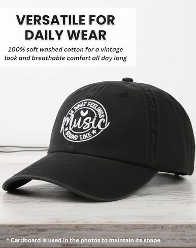 InnoBeta Music Lover Gifts Cap for Men, Women - Adjustable Vintage Washed Cotton Embroidered Hat for Teacher, Musician in Saudi Arabia