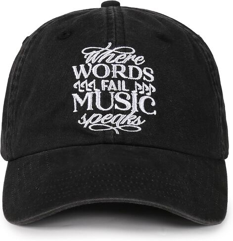 InnoBeta Music Lover Gifts Cap for Men, Women - Adjustable Vintage Washed Cotton Embroidered Hat for Teacher, Musician in Saudi Arabia
