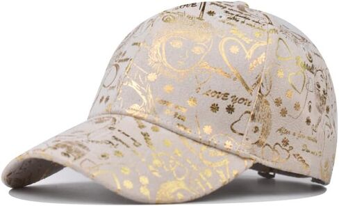 Unisex Graffiti Baseball Cap Golden Stamping Hip-hop Cap Street Baseball Hats for Men Women Sports Golf Sun Couple Hats in Saudi Arabia