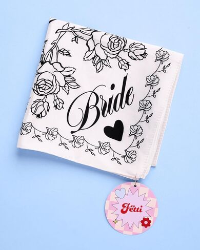 xo، وشاح رأس Fetti Bride Swan، 27x27 بوصة | باندانا العازبة، أغطية رأس الزفاف، إكسسوار حفلة باخ، هدية وصيفة العروس، منديل الزفاف الأبيض، قبعة حريرية in Saudi Arabia